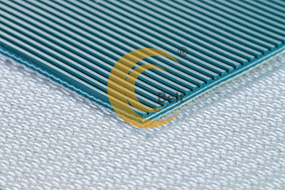 Băng tải PVC tùy chỉnh độ ồn thấp #AEM120/2:0+1.0LS/2.7BL/AS/FR cho sân bay