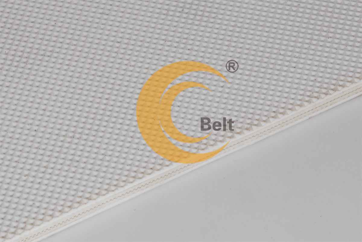 KCB -EM120/2:0.5DT+0.8/3.0W white PVC conveyor belt used in food industries with diamond profile