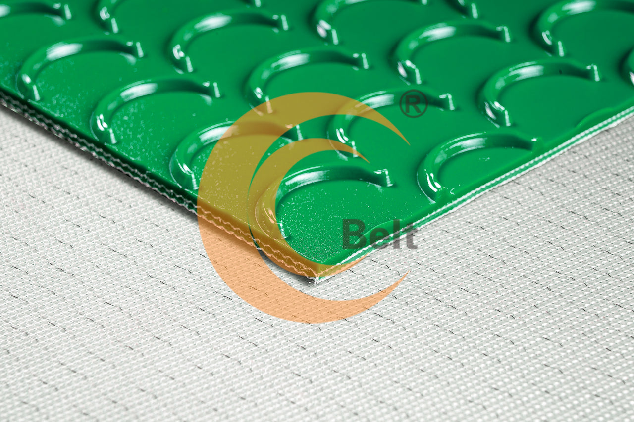 PVC Anti-Static Food Grade Conveyor Belt with Crescent Profile for Agricultural Inclided Conveying