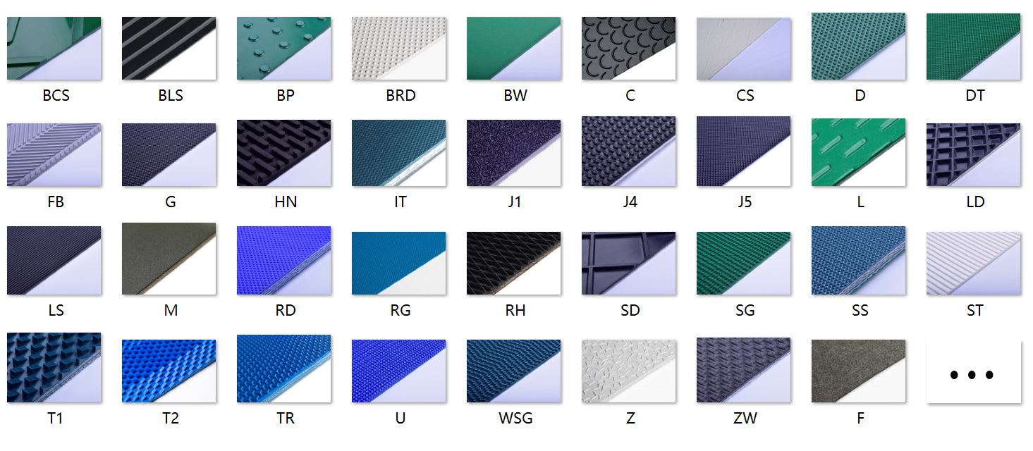 conveyor belt surface profiles